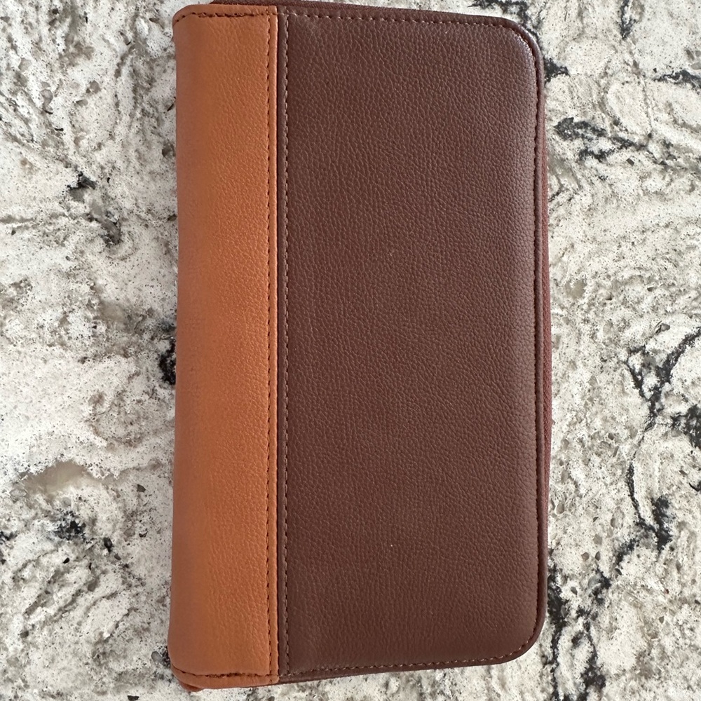 Brown and Tan Leather Wallet